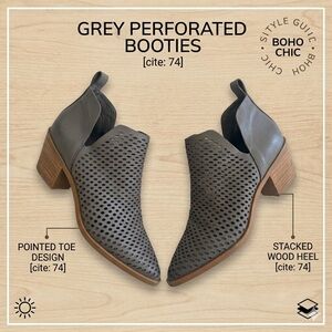 Gray Perforated Kenyon Ankle Boots